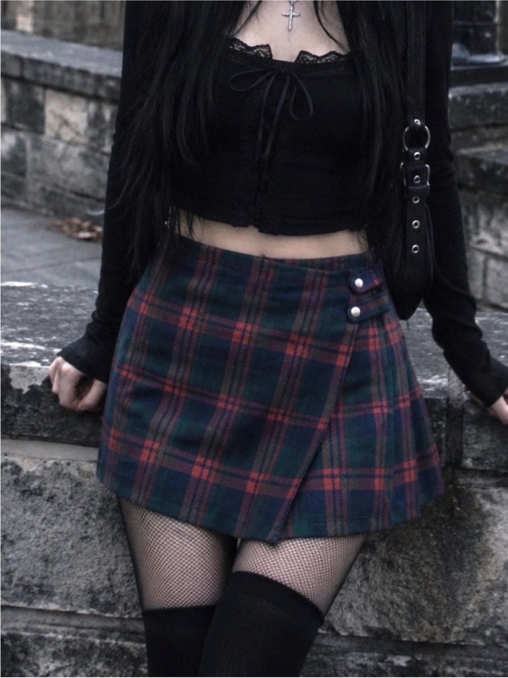 Essential Plaid Wrap Stylish Mini Skirt in Multi- Women’s